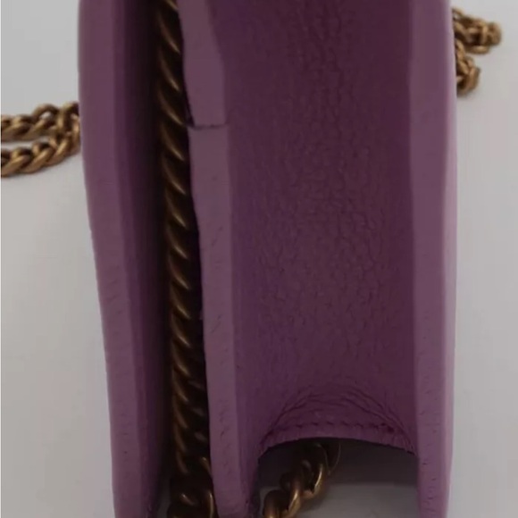 GG Marmont Jewel Bag in Pink Leather With Brushed Gold Chain NIB - Picture 6 of 9